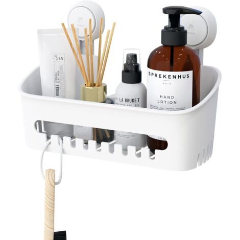 MINKUROW - Carrito De Ducha Con Ventosa, Carrito De Ducha Con Ventosa, Instalación De Un Segundo, Carrito De Ducha Desmontable Y Potente Con Succión Máxima De 22 Libras Para Baño, Carrito De Ducha Imp