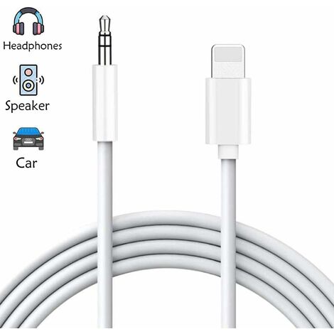 MINKUROW Cavo Aux Per Auto Per Iphone 7 3.5mm Adattatore Per Cuffie Cavo Aux Compatibile Con Iphone 8/8plus/X/Xr/Xs Accessori Cavo Audio Per Auto/Home Stereo E Cuffie, Autoradio Supporta Tutti Ios Bia