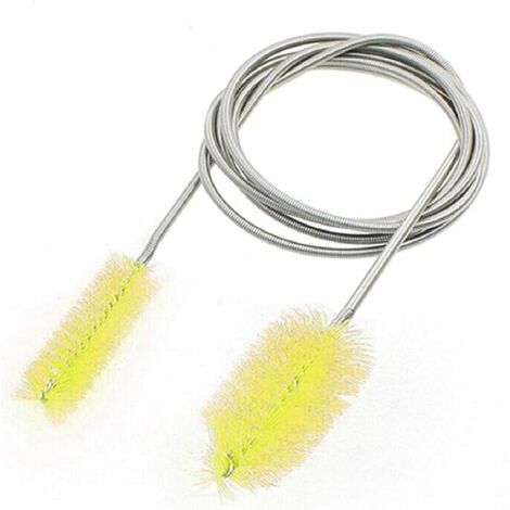 MINKUROW Cepillo Flexible De Doble Punta Para Acuario, Resorte De Acero Inoxidable, Tubo De Nailon, Cepillo De Limpieza, Bomba De Filtro, Limpiador De Manguera, Amarillo, Muy Conveniente Y Popular