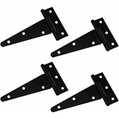 MINKUROW Cerniera A T Triangolare Cerniera A T Triangolare Zincata Per Impieghi Gravosi 4 Pollici Nero Può Essere Utilizzata Per Appendere Le Porte Dell'armadio Porte Del Giardino Scatole Di Legno 4 P
