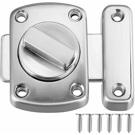 MINKUROW Chiusura Per Porta Del Bagno In Lega Di Acciaio Inossidabile Spazzolato Per Porta Del Bagno (46 Mm, Argento)