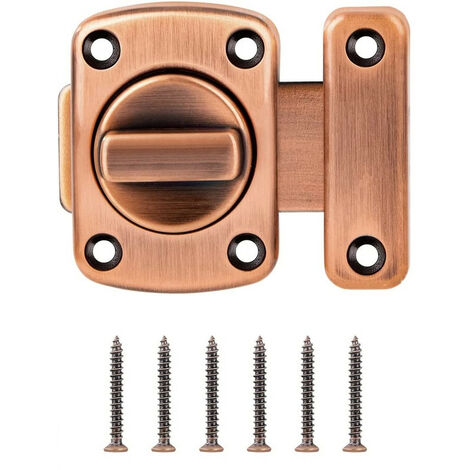 MINKUROW Chiusura Per Porta Del Bagno In Lega Di Acciaio Inossidabile Spazzolato Per Porta Del Bagno (46 Mm, Rosso Bronzato)