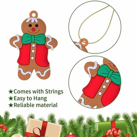 MINKUROW Christbaumschmuck Lebkuchenmann Christbaumschmuck Christbaumschmuck 12 Stück Christbaumanhänger