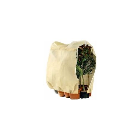 MINKUROW Cobertor Para Plantas De Hibernación, Cobertor Para Plantas Ajustable Con Cordón Con Cremallera, Bolsa Para Protección De Plantas Reutilizable Anticongelante, 180 X 120 Cm, Beige