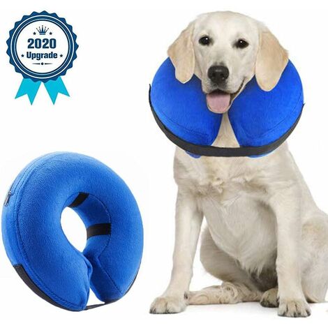MINKUROW Collar Protector Para Perros Collar Inflable Para Perros Collar Protector Collares Para Mascotas Cómodo Collar Protector Ajustable Con Velcro (27 x 27 Cm)