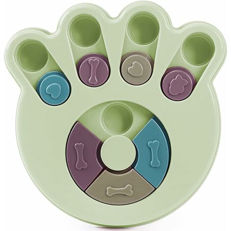 MINKUROW - Comedero De Rompecabezas Para Perros, Juguete Educativo Para Perros, Juguete Interactivo Para Perros, Dispensador Interactivo De Golosinas, Mejora El Comedero Para Perros Iq (Pie Verde)