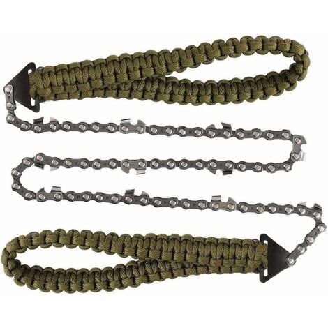 MINKUROW Confezione Catena Per Motosega Catena Pieghevole A Mano Manico In Paracord Pieghevole Programma Per Attrezzi Da Esterno 3/8 Dente Sottile 34 Sezione 11 Manico In Paracord Con Dente Di Sega
