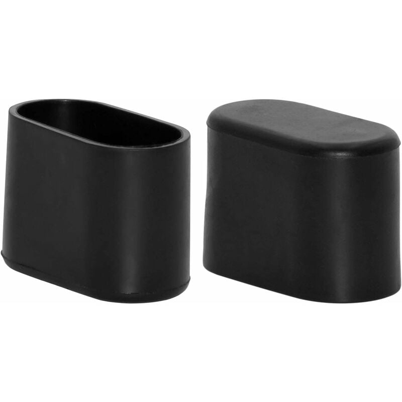 Image of Confezione Da 100 Cappucci Per Gambe Per Sedia In Plastica Ovali, Pp Rigido, 25 x 50 Mm (1' x 2'), Nero - Minkurow