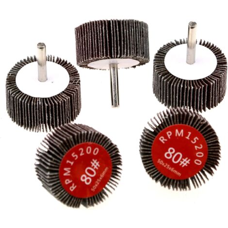 MINKUROW Confezione Da 100 Dischi Lamellari A Grana 80 Diametro 50 Mm Codolo 6 Mm Per Trapano