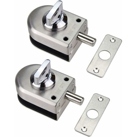 MINKUROW Confezione Da 2 Chiavistelli Per Porte In Vetro In Acciaio Inossidabile 304 Per Bagno, Servizi Igienici, Negozi, Porte In Vetro Senza Cornice - Semicircolare