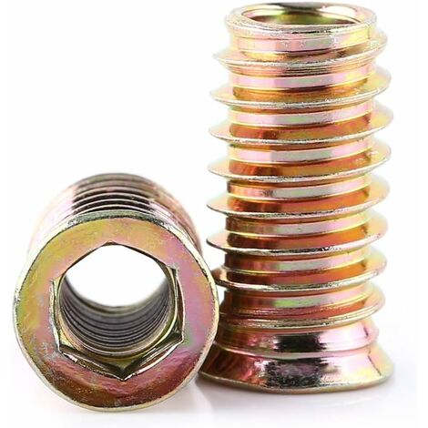 MINKUROW Confezione Da 20 Pezzi M10 Dado Esagonale Filettato In Lega Di Zinco, Assortimento Di Dadi Con Inserto In Lega Di Zinco (M8 x 25 Mm)