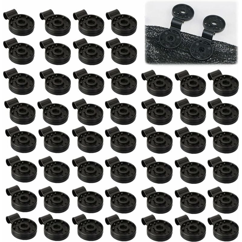 Image of Confezione da 50 clip in plastica per tessuto ombreggiante - Clip speciale con occhiello per rete ombreggiante - Clip per rete ombreggiante da