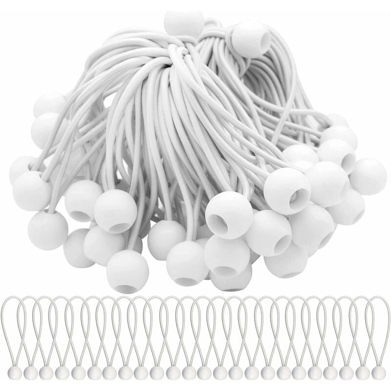 Image of Minkurow - Confezione Da 75 Corde Elastiche Con Palline Elastiche Palline Elastiche Per Tendoni, Tende, Striscioni e Teloni