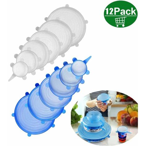 MINKUROW Coperchi In Silicone, 12 Pezzi. Coperchi Elastici In Silicone. Coperchi Estensibili. Coperchi In Silicone Di Diverse Dimensioni. Riutilizzabile