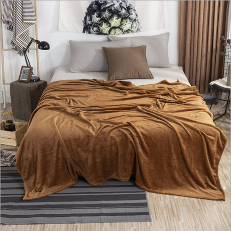 MINKUROW Coperta In Pile Per Divano Plaid - Plaid 100x120 Plaid Divano Flanella 1 Persona Caffè Morbido E Caldo