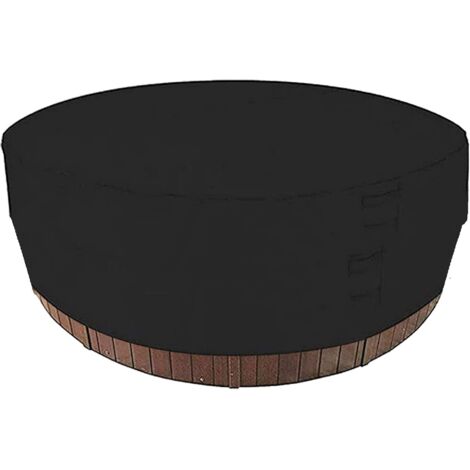 MINKUROW Copertura per Vasca Idromassaggio Rotonda 190t Copertura in Tessuto Argento Impermeabile 190 x 90cm per Giardino - Nero