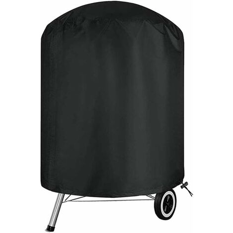 MINKUROW Copertura Rotonda Per Barbecue Per Barbecue - Impermeabile E Resistente - Resistente Al Vento, Ai Raggi Uv E All'acqua - Con Coulisse (71 X 73 Cm) - Nero