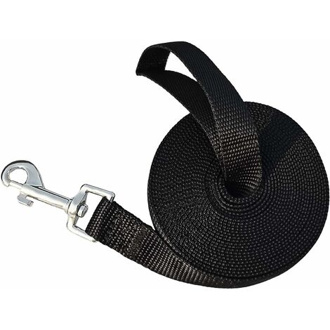 MINKUROW Correa para perros 5m/ 10m / 15m Negro, Correa de entrenamiento para perros, Correa larga para perros pequeños a grandes