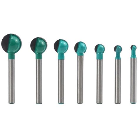 MINKUROW Cortador De Carpintería De Fondo Redondo, 7pcs 6mm Vástago 6/8/10/12/14/16/19mm Brocas De Caja De Núcleo De Enrutador, Cortador De Ranuras Para Herramienta De Corte De Enrutador Broca De Enru