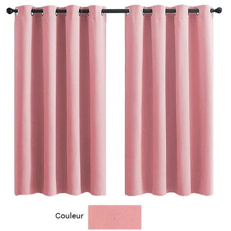 MINKUROW Cortinas Opacas Con Aislamiento Térmico, Diseño Moderno Con Ojales, Cortinas Para Dormitorio Y Sala De Estar, 132x183 Cm (Ancho X Alto), Juego De 2 Piezas Rosa