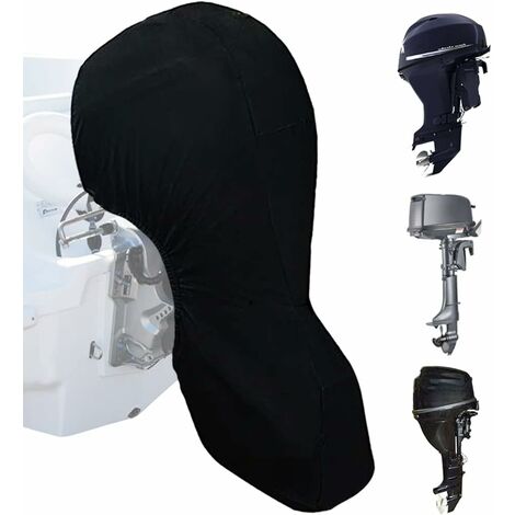 MINKUROW Cubierta de motor de barco, cubierta de motor fuera de borda 420D con revestimiento UV, cubierta impermeable para motor fuera de borda (15-20 PS)
