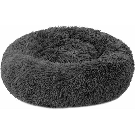 MINKUROW Cuccia Per Cani E Gatti Cuccia Rotonda Per Cani In Peluche Cuccia Per Gatti A Forma Di Ciambella Colore E Dimensioni Opzionali (Grigio Scuro, 80 Cm)