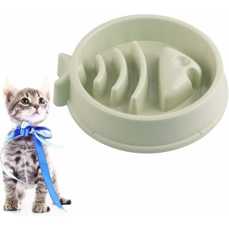 MINKUROW Cuenco De Alimentación Lenta Para Perros, Cuenco Antiglotón Para Perros Pequeños Y Medianos, Forma De Espina De Pescado, Antideslizante (Verde)