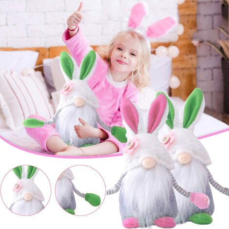 MINKUROW Decorazione Pasquale (Set Di 2), Gnomi Pasquali Primaverili, Decorazione Gnomo Di Peluche, Coniglietto Pasquale, Bomboniere Pasquali (9x3,9x3 Pollici) 2 Pezzi/Set