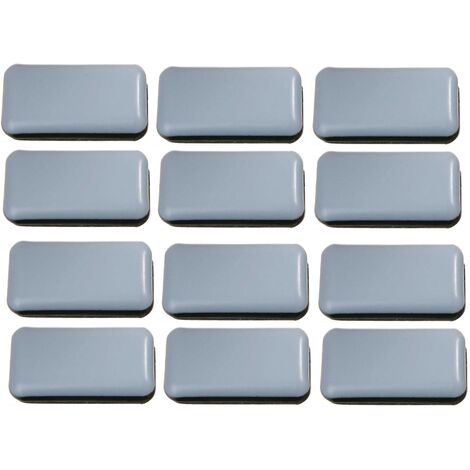 MINKUROW Deslizadores Adhesivos Premium Para Muebles │ 12 Piezas │ Cuadrangular │ 25 X 35 Mm │ Autoadhesivo │ Protector De Piso │ Deslizador De Ptfe │ Deslizador De Teflón
