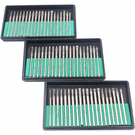 MINKUROW Diamond Bur Kit Para Vidrio Y Metal Accesorio De Molienda Rotativa 1/8" Chuck, Plata