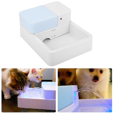 MINKUROW - Dispensador eléctrico automático de agua potable para cachorros, perros y gatos con luz nocturna LED