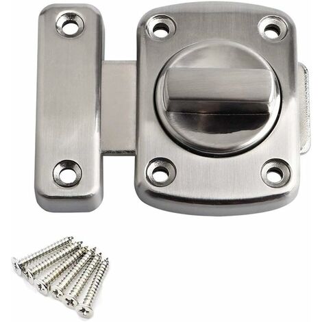 MINKUROW Drehtürverschluss Drehriegel Türfensterverschluss Sicherheitstürverschluss, gebürstete Oberfläche, silber