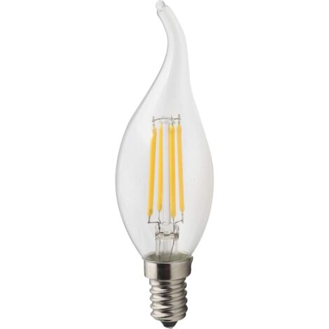 MINKUROW E14 Bombilla Led De Filamento Regulable Vintage Con Punta De Llama, Bombillas Led De Punta De Llama De 4 W, Bombillas De Repuesto De 40 W, Bombilla De Vela Ses Para Lámpara De Araña Blanca Cá