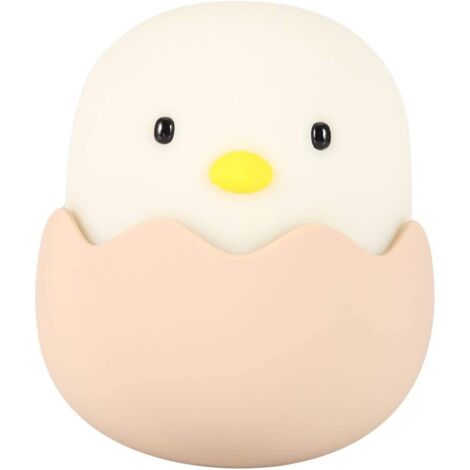 MINKUROW Egg Usb Cute Touch Piccola Luce, Lampada A Led A Forma Di Pulcino, Per Bancone Da Letto (Luce Bianca)
