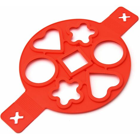 MINKUROW Eier-Pfannkuchenform, rund, 7 Löcher, Omelettform, Antihaft, ungiftig, geschmacksneutral, Silikon-Pfannkuchenmacher für einfache DIY-Auflaufform für Eier, Spiegeleier, Pfannkuchen