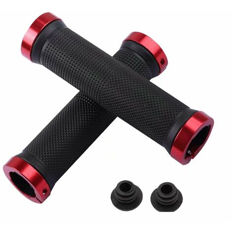 MINKUROW Empuñaduras De Manillar De Bicicleta, Empuñadura De Bicicleta De Goma Antideslizante Con Bloqueo De Aluminio, Empuñadura De Bicicleta Para Scooter, Crucero, Bicicleta Urbana, Triciclo, Silla 