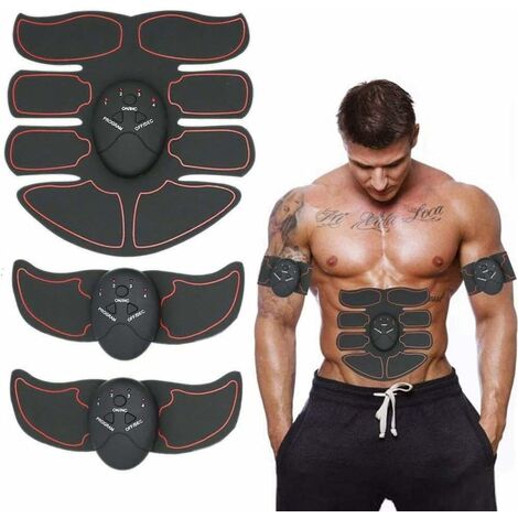 MINKUROW Ems Trainer Addominale, Dispositivo Di Allenamento Ems, Trainer Addominale Per Casa, Trainer Elettrico Per Muscoli Addominali Per Donne E Uomini, Confezione Da Sei Completo Per Una Figura In