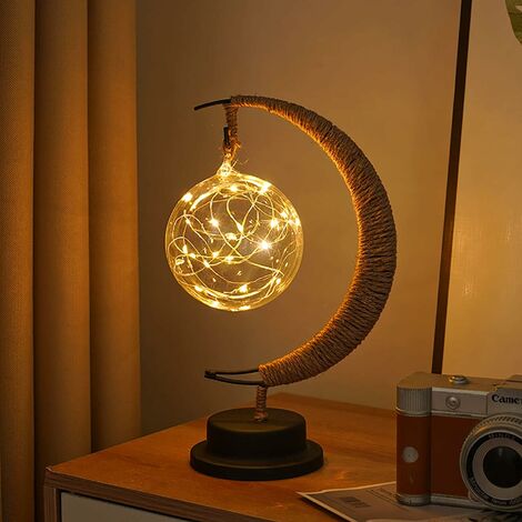 MINKUROW Enchanted Moon Lamp Sparkling Tree Moon Lamp Magic Galaxy Led Lamp Kids Moon Night Light Desk Lamp Bedroom Home Decor Hanging Floating Moon Lamp Kids Star Moon Night Light