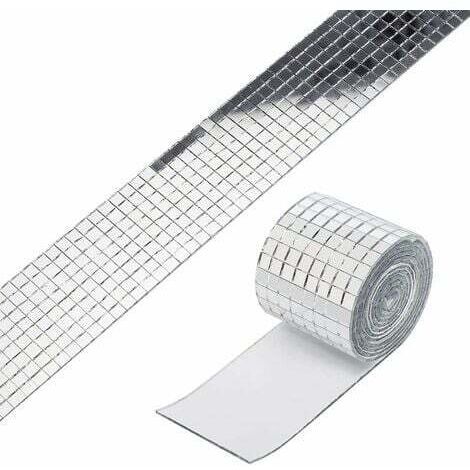 MINKUROW Espejo Mosaico Azulejos Autoadhesivo Diy Accesorio Decorativo, Autoadhesivo Mini Cuadrado Vidrio Espejo Azulejos Guazhuzni 5x5mm (1464 Pcs)