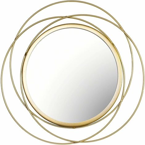 Espejo redondo dorado, espejo de pared redondo de 24 pulgadas, espejo de  baño redondo con marco de metal, espejo circular montado en la pared para