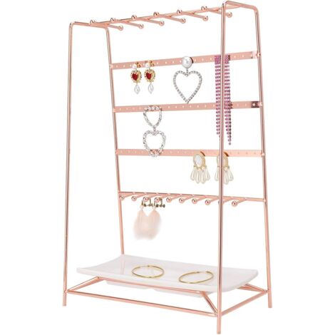 MINKUROW Espositore Per Gioielli Per Collane, Bracciali, Orecchini, Anelli Rosa
