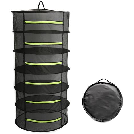 MINKUROW Estante de secado de hierbas de 6 capas, red de secado colgante de 60 cm, red de secado plegable para plantas hidropónicas, peces, malezas
