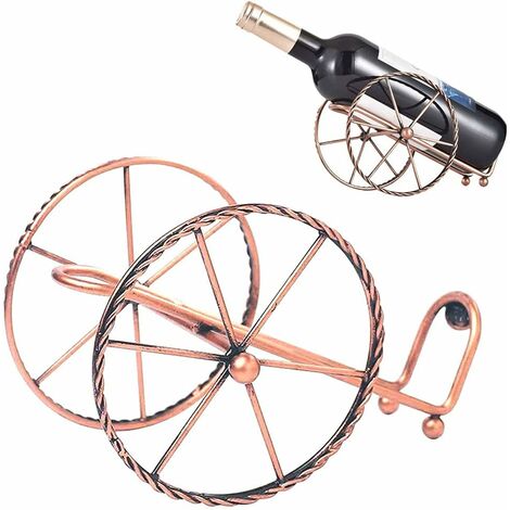 MINKUROW Estante De Vino Retro, Estante De Vino De Metal Con Ruedas, Decoración De Estante De Vino Retro, Estante De Vino De Hierro Retro, Estante De Vino De Metal Independiente Personalizado, Cocina 