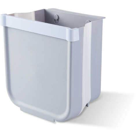 MINKUROW Faltbarer Küchen-Mülleimer Tür Küche Wandmontierter Mülleimer Für Auto Home Office, Nur Einer,Grau