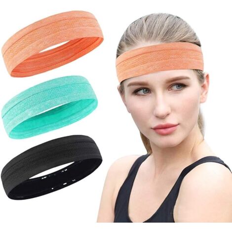 MINKUROW Fascia Per Donna Fasce Per Allenamento Fasce Per Fasce Per Capelli Fascia Per Capelli Elastica Fascia Per Capelli Quotidiana Yoga Sport Arancione + Verde + Nero
