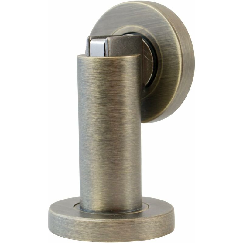 Image of Minkurow - Fermaporta Magnetico con Effetto Acciaio Inossidabile - Fermaporta con Materiale di Fissaggio a Pavimento e Parete - Blocco Porta