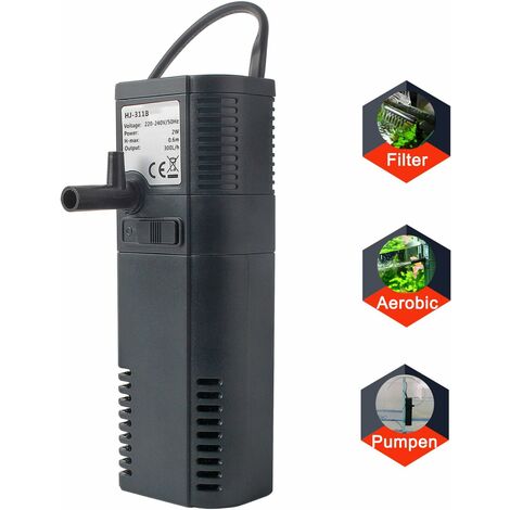 MINKUROW Filtro De Acuario Filtro Interno Bomba De Filtro Interno Con Varilla De Pulverización Para Pecera 300l (300l/H 2w)