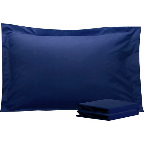 MINKUROW Flacher Rüschen-Kissenbezug, 50 x 70 cm, 2er-Set, superweicher Mikrofaser-Kissenbezug, Marineblau
