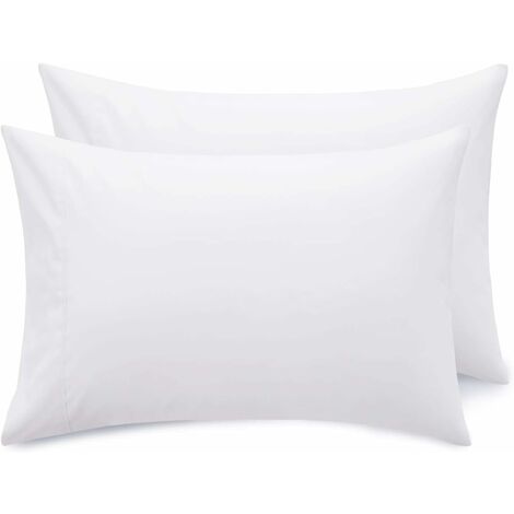 MINKUROW Funda De Almohada 51x102 Blanco - Juego De 2 Fundas De Almohada Rectangulares De Microfibra Cepillada, Funda De Cojín Con Cierre De Sobre (20x40inch)