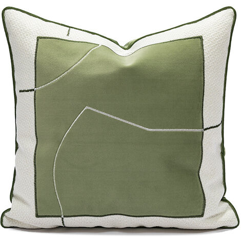 MINKUROW Funda de Almohada Bordada 45x45 - Juego de 2, Funda de Almohada Elegante y Moderna, Perfecta para Decorar tu Sofá, Dormitorio, Salón y Coche Verde 1